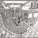 Amsterdam Map Vintage Image Mouse Pad