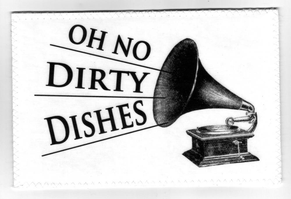 Dishwasher Magnet Clean Dirty Dishes Flip Sign Vintage Phonograph