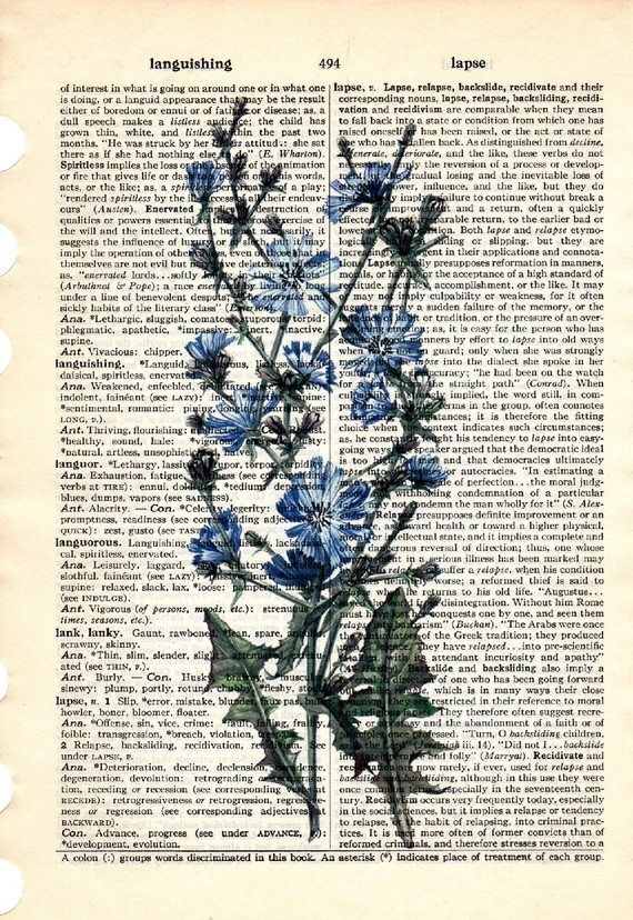 Dictionary Book Page Art Print Chicory Herb