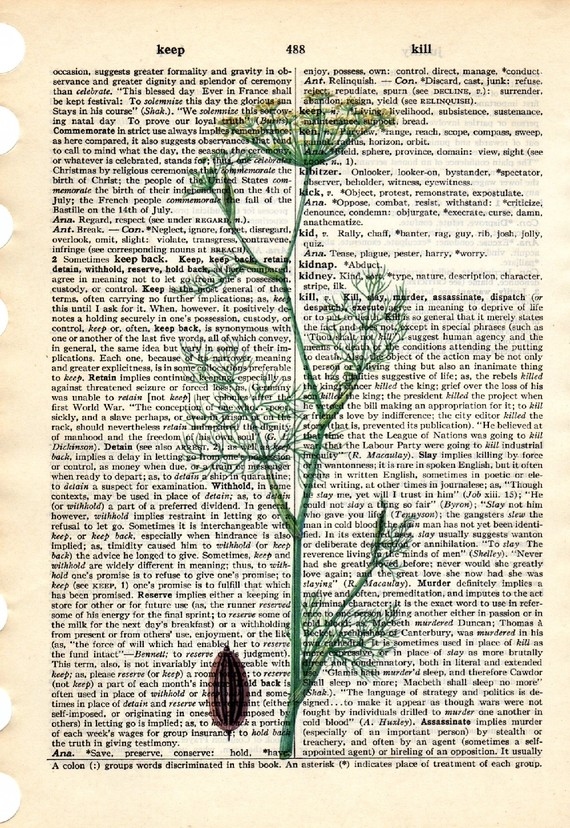 Dictionary Book Page Art Print Dill Herb on Luulla