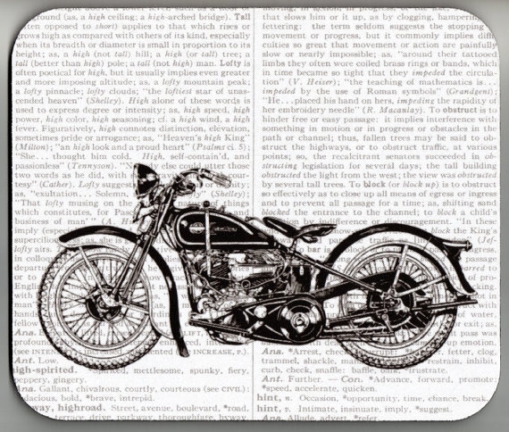 30s Harley Dictionary Book Page Art Print Image Decorative Mouse Pad